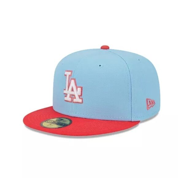 Los Angeles Dodgers New Era 2Tone Color Pack 59FIFTY Fitted Hat~  Blue/Fuchsia - Picture 3 of 5